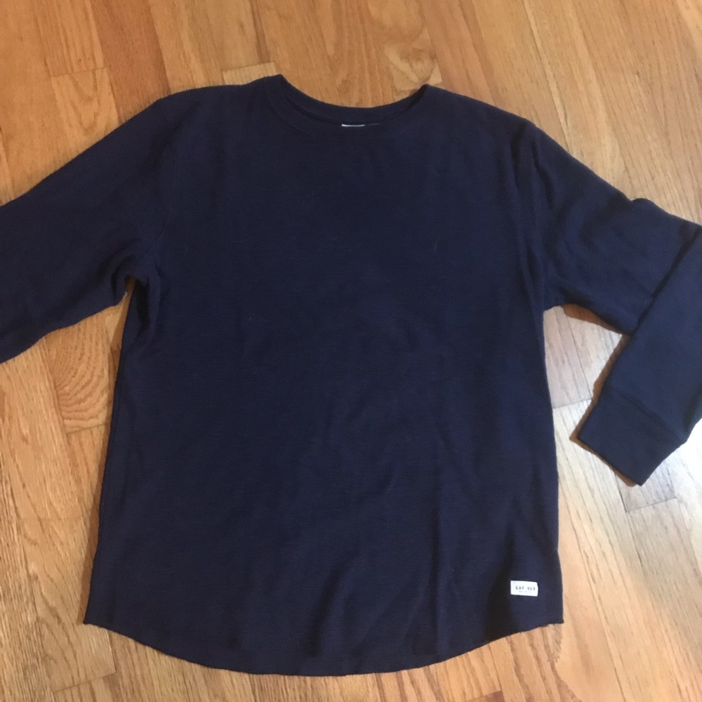 Gap boys cotton waffle weave navy shirt, size XL